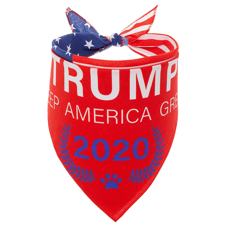 [Australia] - American Flag Dog Bandana - Trump 2020 USA Flag Bandana - Personalized Soft Cotton Triangle Scarf Dog Bandana for Samll, Medium, Large Dogs 