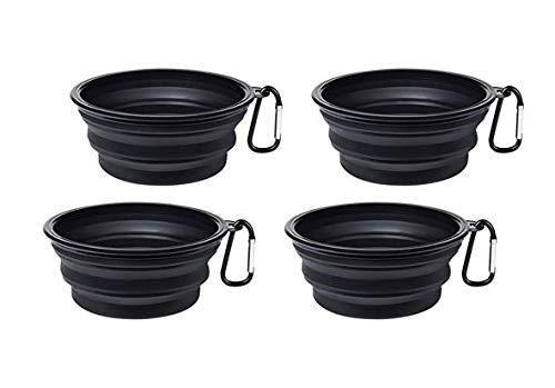 [Australia] - JPs Exchange Collapsible Dog Bowl, Portable and Foldable with Caribiner Clip for Travel (4 Pack) 