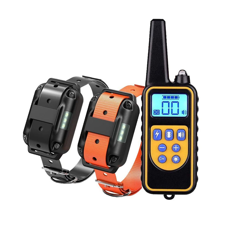 Dog Training Electric Collar, Waterproof Rechargeable 2600ft Remote Dog Shock Collar with LED Light, Beep, Vibration, Shock for Medium/Large Breed 2 Electronic Collars, Neck Lanyard - PawsPlanet Australia