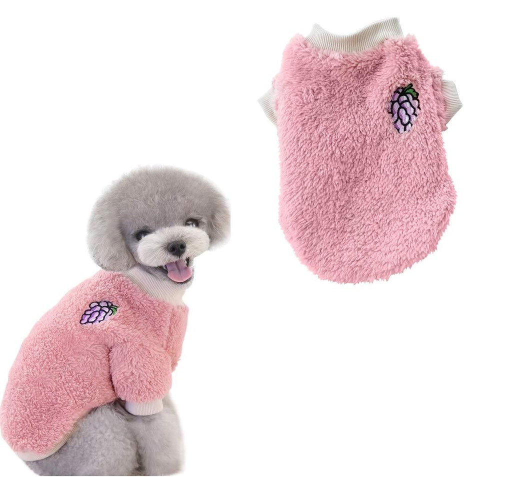 [Australia] - Cotton Pet Clothes for Dog Puppy Coat Hoodies Winter Cold Weather Outfit Sweatshirt Soft Warm Sweater - Pink S 