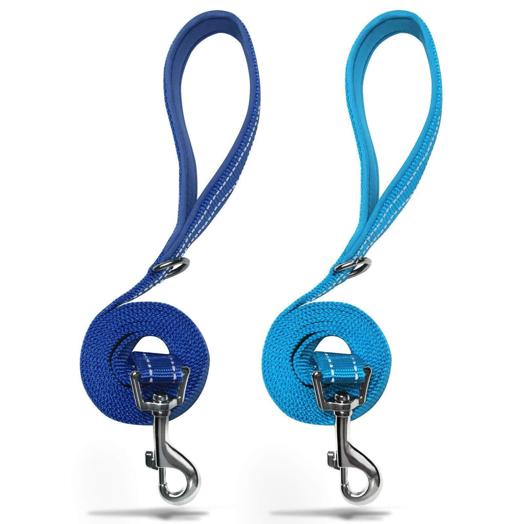 azuza 3 Pack Nylon Dog Leashes,Strong & Durable Basic Style Leash with Easy to Use Collar Hook,Available in Multiple Lengths for Puppy Small Medium and Large Dogs padded 2 pack 1"×4ft BLue - PawsPlanet Australia