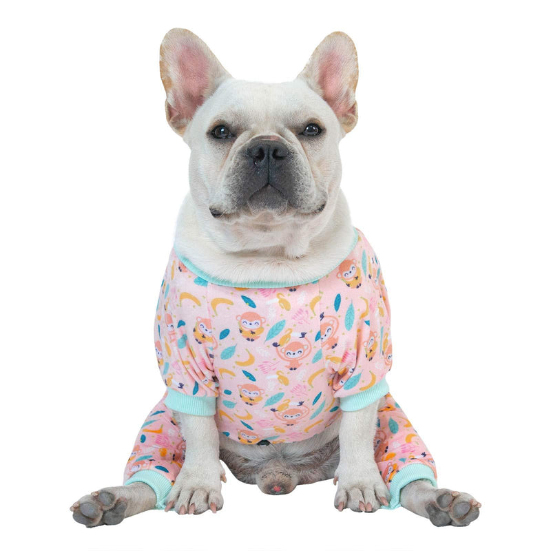 CuteBone Dog Pajamas Onesie Cute Pet Clothes Cat Jammies for Small Doggies X-Small Monkey&banana - PawsPlanet Australia