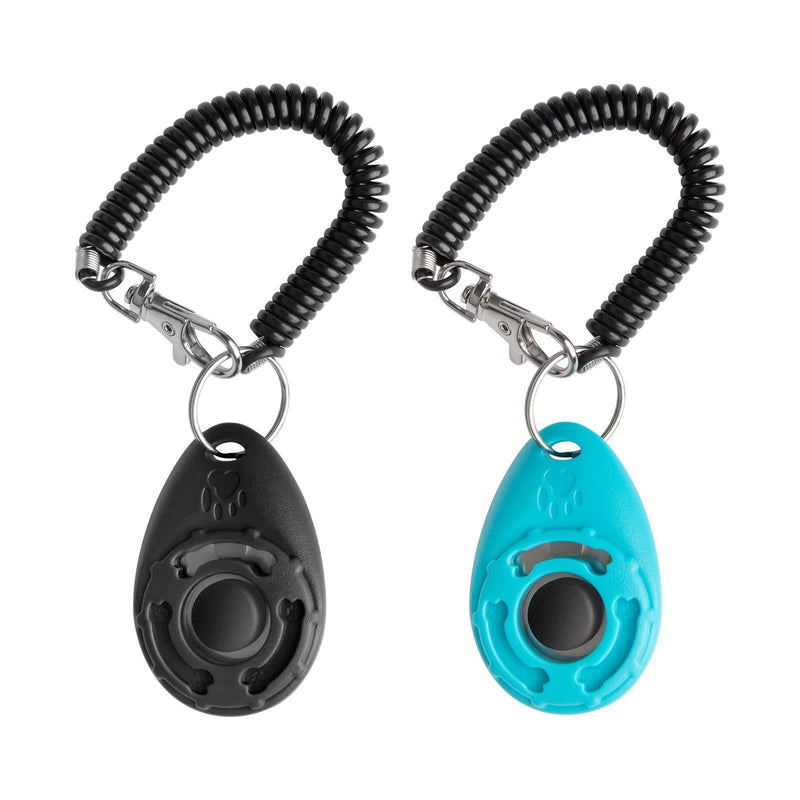 HKDGYHON Dog Training Clicker, Pet Training Clickers with Wrist Strap for Dogs Cats Puppy Birds Horses Birds Black/Blue - PawsPlanet Australia