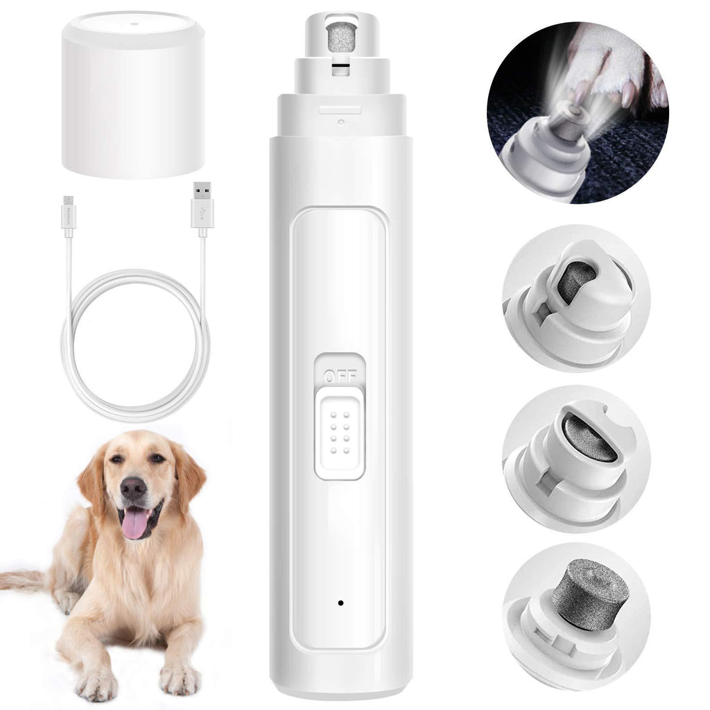 [Australia] - MUSEMET Dog Nail Grinder, Upgraded Pet Nail Grinder with LED Light Two Speed Dog Cat Nail Clippers Electric Rechargeable Dog Nail Trimmer for Small Medium Large Dogs Cats Pets,Quiet & Painless 