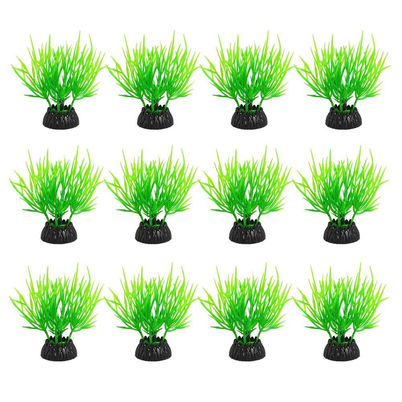 Quickun Pack of 12 Artificial Plastic Plants Set Aquarium Decor Fish Tank Ornament Decoration Cs45 - PawsPlanet Australia