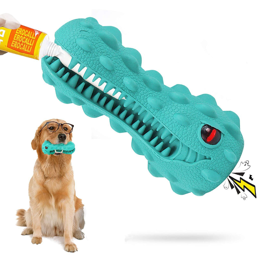 Dog Toothbrush Dental Oral Care Dog Toy for Teeth Cleaning Toothbrush Interactive Squeaky Toys for Medium Large Dogs Natural Rubber Dog Toothbrush Stick for Self Cleaning Toothbrush Toy by Chewing Blue - PawsPlanet Australia