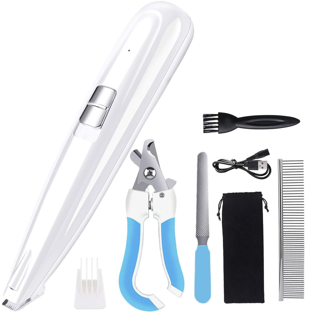 [Australia] - G.C Dog Clippers Grooming Kit with LED Light 2 Speed Low Noise USB Rechargable Electric Pet Hair Trimmers 