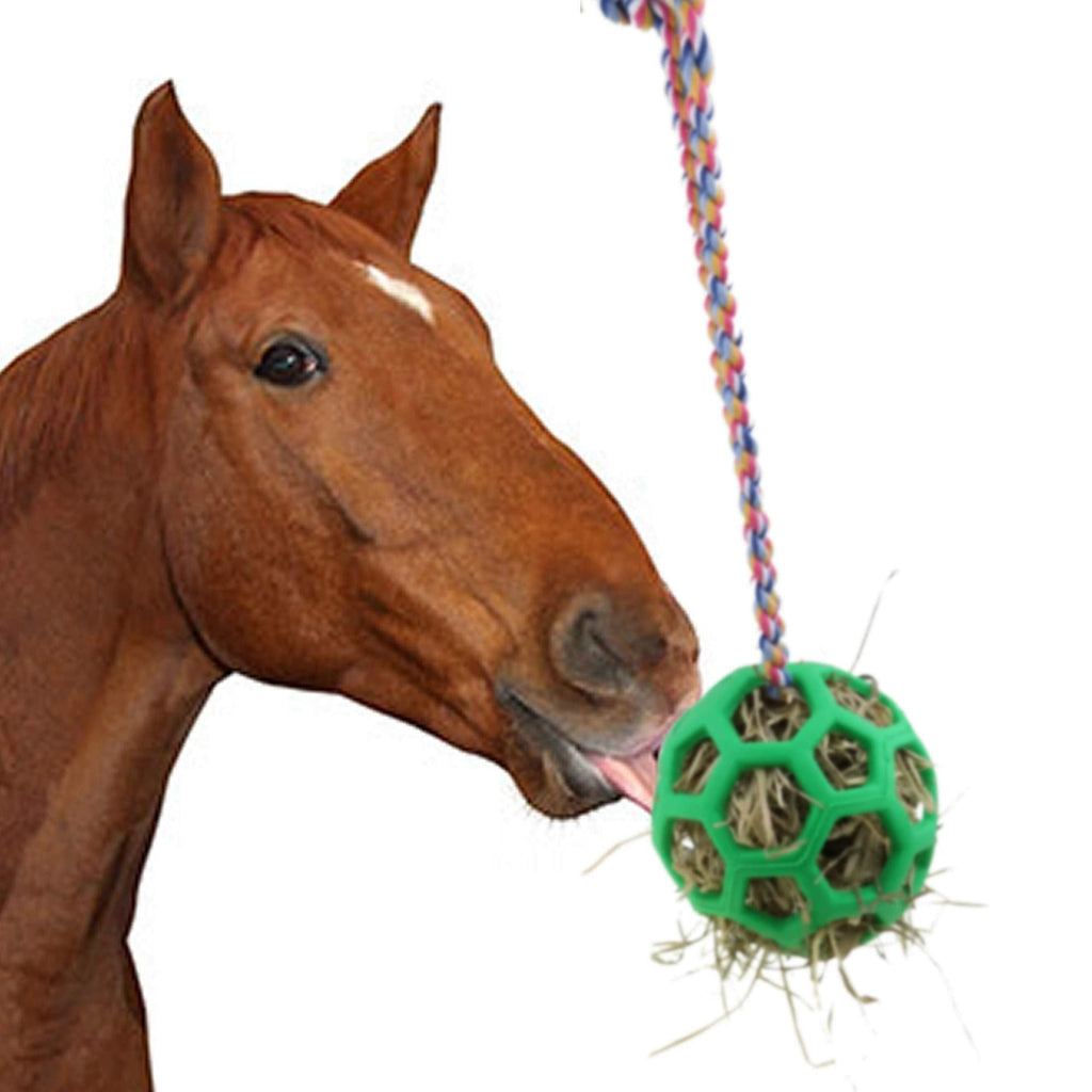 YUYUSO Horse Treat Ball Hay Feeder Ball Hanging Feeding Toy for Horse Stable Stall Rest - PawsPlanet Australia