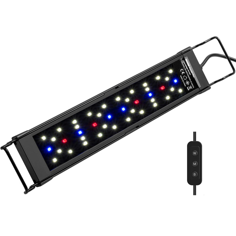 NICREW SkyLED Plus Aquarium Light for Planted Tanks, Full Spectrum Freshwater Fish Tank Light, Light Brightness and Spectrum Adjustable with External Controller, 12-18 Inches, 11 Watts 12 - 18 in - PawsPlanet Australia