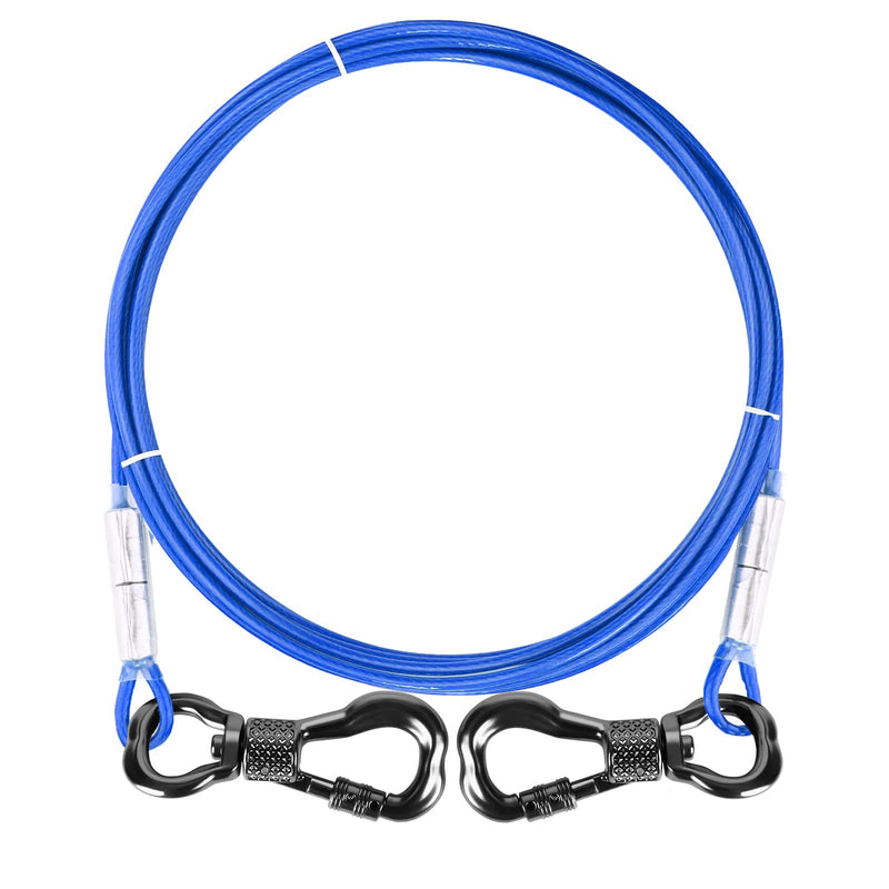 XiaZ Dog Runner Tie Out Cable for Dogs Up to 60/120/250 Pound, 10ft 15ft 20ft 25ft 30ft 40ft 50ft 60ft 70ft 100ft 120ft Dog Lead Line for Yard, Camping, Park, Outside Blue 60lbs 10ft - PawsPlanet Australia