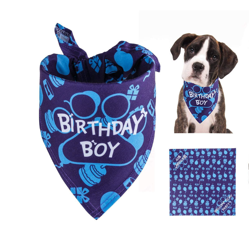 [Australia] - TCBOYING Dog Birthday Bandana, Dog Birthday Boy Bandana Adjustable Square Scarf for Dog Puppy Birthday 