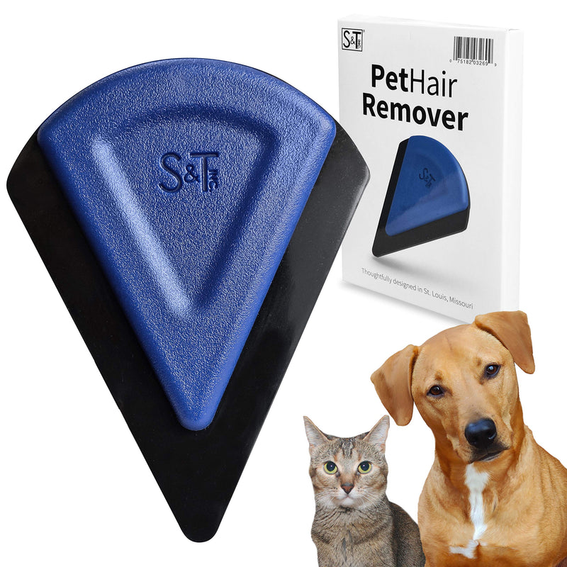 S&T INC. Pet Hair Remover Brush, Dog and Cat Hair Remover for Home and Auto, Blue, 326901 - PawsPlanet Australia