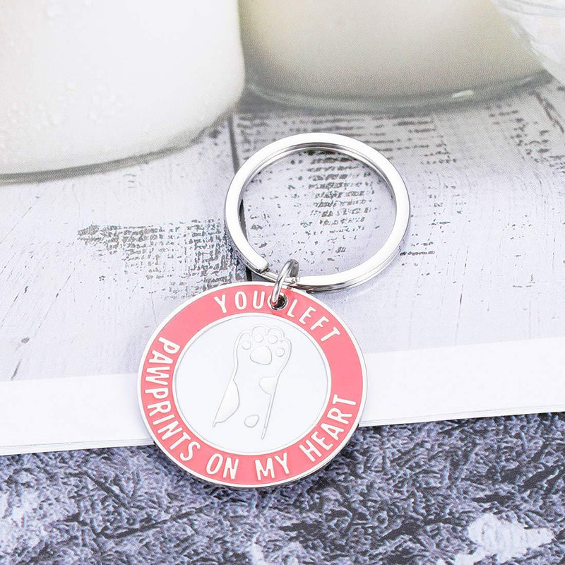 [Australia] - Pet Memorial Gifts Dog Cat Remembrance Keychain Pet Dog Mom Sympathy Cat Loss Gift Keyring for Pet Owner Lover Family Friends Condolence Sentiment Gift Jewelry You Left Paw Prints on My Heart 