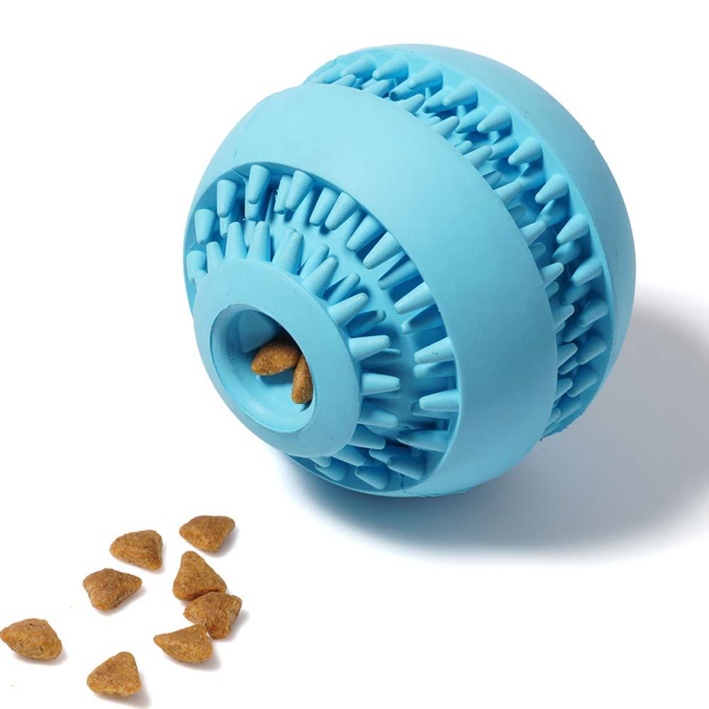 [Australia] - Duoai Dog Toy Ball,3" Durable Natural Rubber Dog Chew Ball for Pet Tooth Cleaning,Interactive Dog Treat Toys,Food Dispensing IQ Training Ball for Small Medium and Large Dog. Blue 