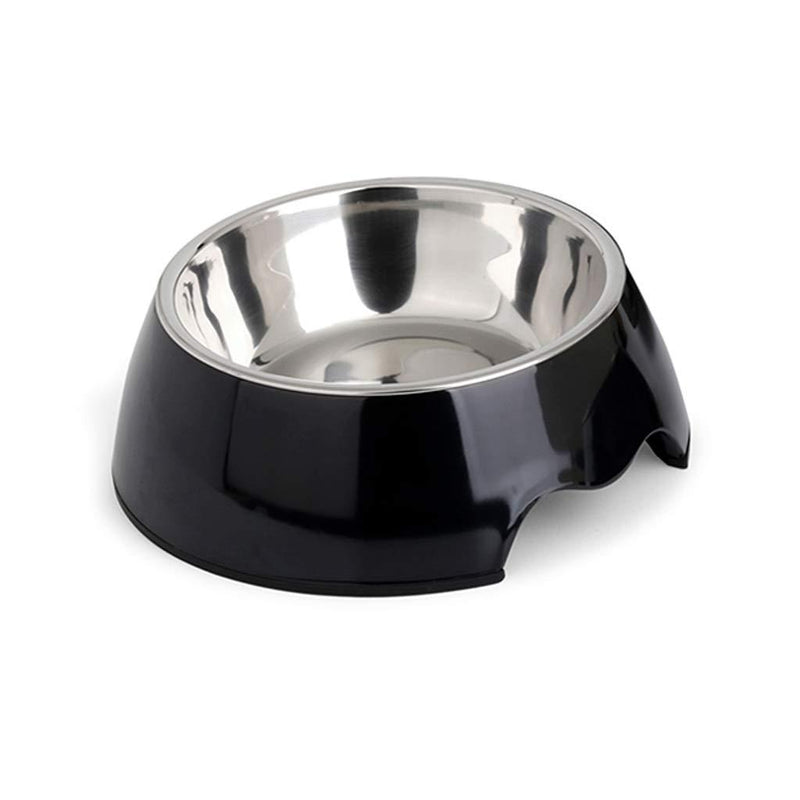 [Australia] - choemore Dog Cat Bowl Stainless Steel Pet Feeder Easy to Clean Anti-Dumping Movable Pet Water Food Bowls for Dogs, Cats, Puppies and Kittens S black 