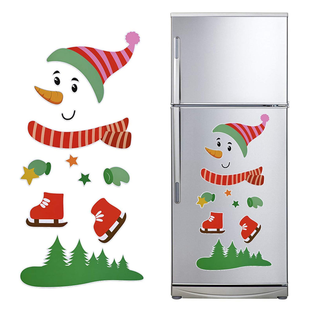 Christmas Snowman Refrigerator Decorations Large Christmas Holiday Refrigerator Magnets Stickers for Fridge, Metal Door, Garage, Office Cabinets (red) Red - PawsPlanet Australia