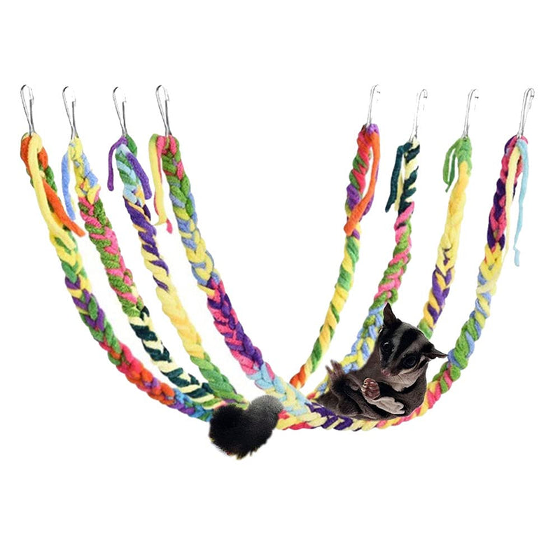 RIOUSSI Handmade Sugar Glider Toys for Climbing/Exercising/Jungle Exploration, Hanging Toy Cage Accessories, Rat Toys, Bird Rope Perch Swing Toy 23" Lengh Random - 4 Pack - PawsPlanet Australia