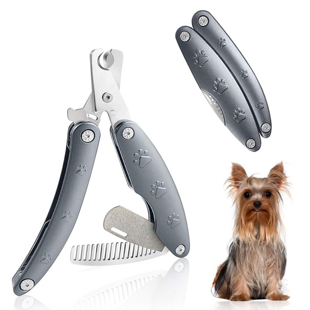 [Australia] - Folding Dog Nail Clippers, Pet Nail Trimmer with Safety Guard to Avoid Over Cutting, Professional 3 in 1 Pet Nail Clippers for Large Medium Small Dogs Cats Pet, with Free Pet Nail File,Grooming Comb 