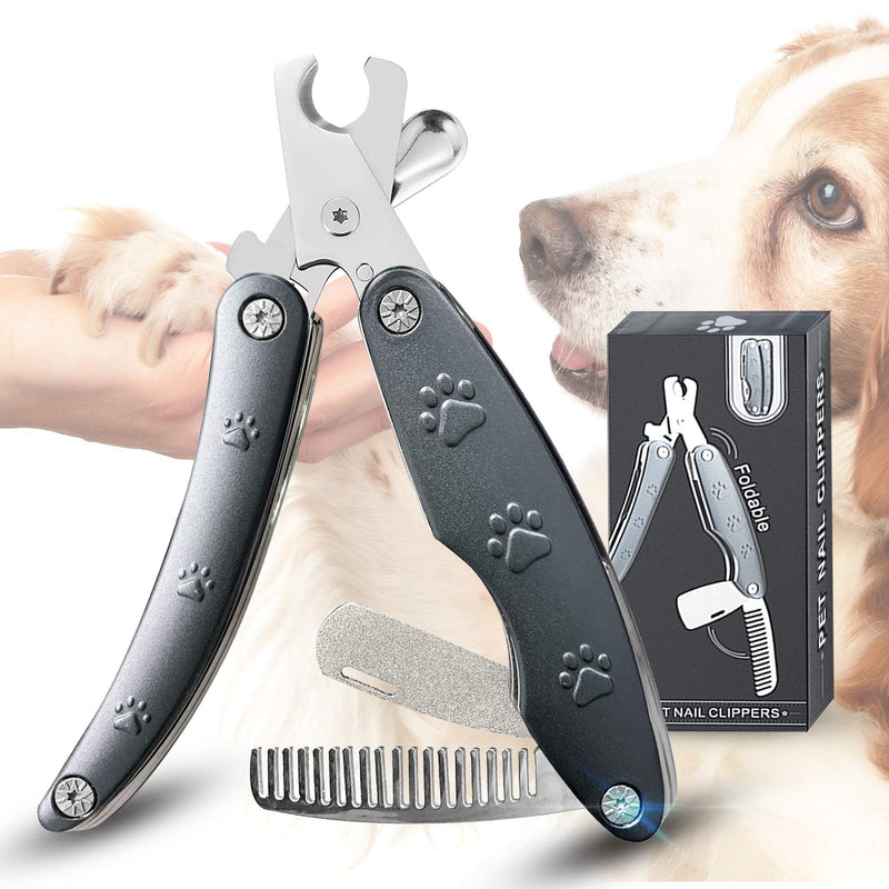 [Australia] - KXCDTECH Dog Nail Clippers, 3 in 1 Foldable Dog Nail Trimmers, Metal Pet Toe Nail Clippers with Safety Guard, Painless and Sharp, Professional Grooming Tool for Large Medium Small Dogs and Cats 