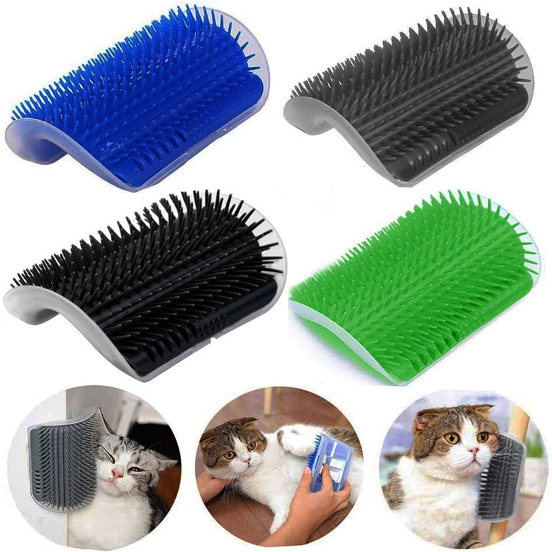 [Australia] - Cat Self Groomer 4 Pack Brush Upgraded with Catnip Pouch All-In-One Face Wall Corner Arch Scratcher Trimmer Brushes Pet Grooming Massage Combs Softer Soft Toy for Short Long Fur Cats Dogs Kitten Puppy 