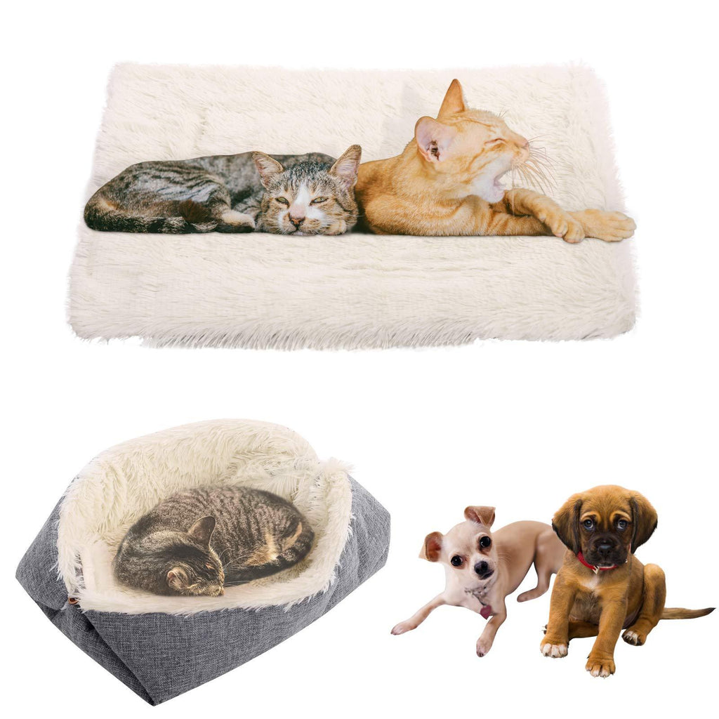 [Australia] - Dasior Warm Cat Mat, 2-in-1 Soft Pet Sleeping Blanket Cushion Bed Pad for Cats Small Dogs Grey 