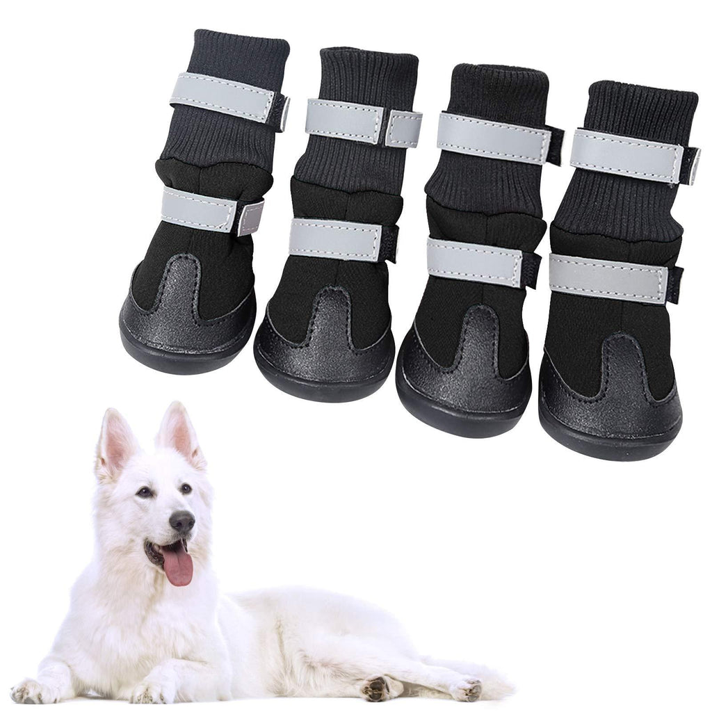 [Australia] - KOESON Waterproof Dog Boots Winter Pet Shoes, Outdoor Pet Snow Booties with Reflective Straps, Cold Weather Paw Protector with Anti-Slip Sole for Medium Large Dogs 4 Pcs Small Black 