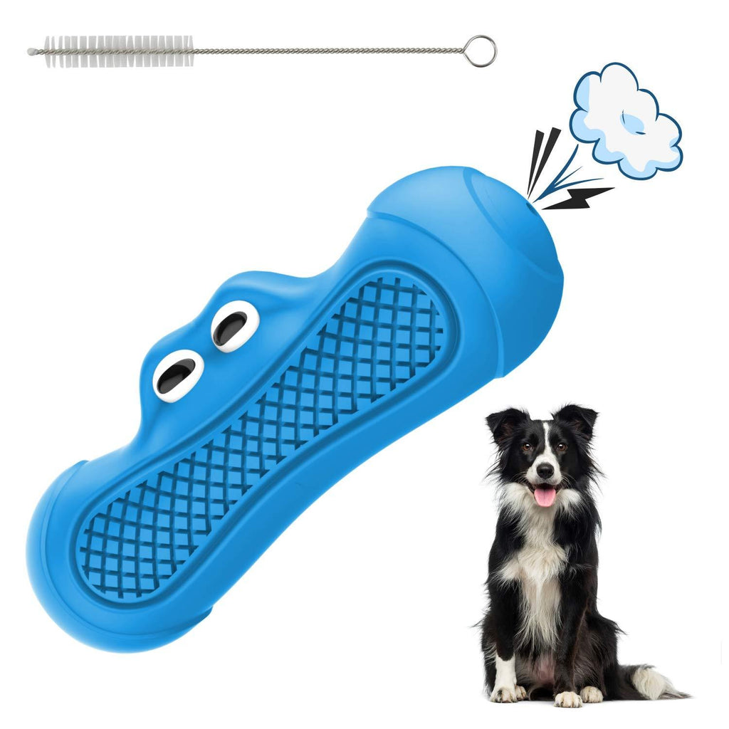 [Australia] - UUN Dog Chew Toys, Durable Dog Toothbrush Squeaky Toys，Almost Indestructible Teeth Cleaning Brushing Stick Dental Oral Care for Aggressive Chewers Large Medium Breed Blue 