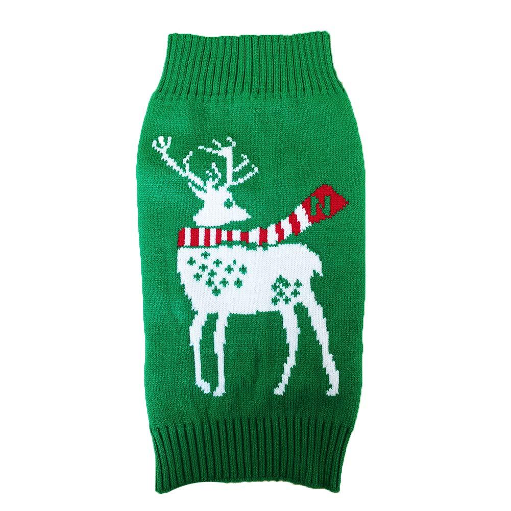 [Australia] - NACOCO Dog Reindeer Sweaters Dog Sweaters New Year Christmas Pet Clothes for Small Dog and Cat XS Green 