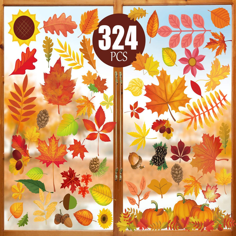 Funnlot 324 PCS Fall Window Clings, Autumn Window Clings for Glass Autumn Window Stickers Thanksgiving Clings for Windows Autumn Clings for Windows Fall Window Stickers Thanksgiving Autumn Home Office Decorations Orange - PawsPlanet Australia