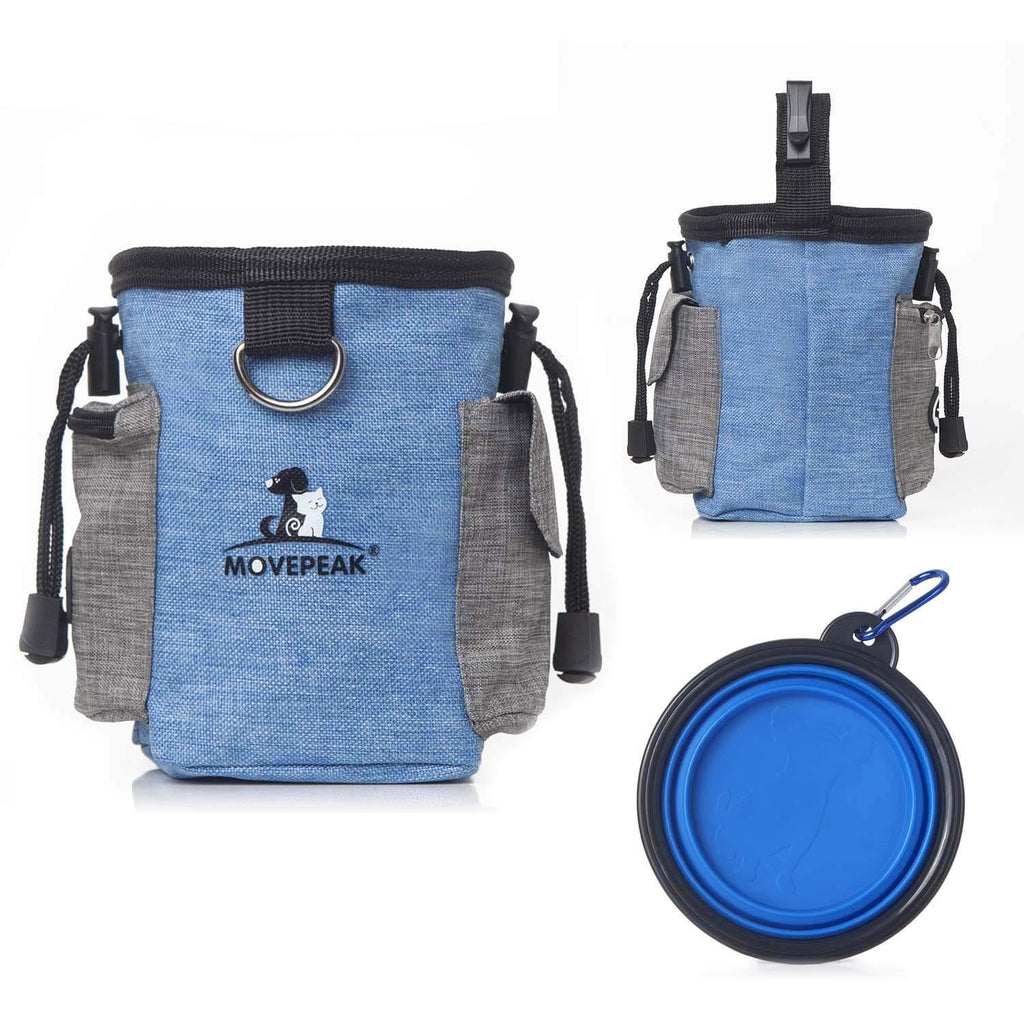 [Australia] - Grenric Dog Treat Training Bag for Small to Large Dogs,–Easily Portable Carries Dog Toys,Built Best Hiking Toys Pack Dispenser Waist Belt, Shoulder Strap, Poop Bag Dispense blue 