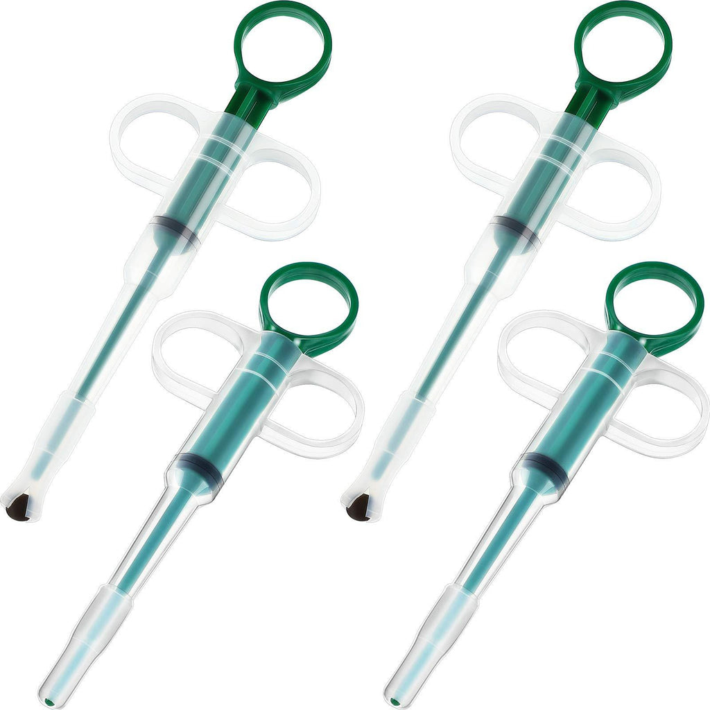 [Australia] - Nuanchu 4 Pack Pet Syringe Pet Pill Syringe Pet Piller Cat Pill Shooter Small Pills Pet Pill Dispenser Soft Tip Syringe Feeders for Cats Dogs Small Animals (Green) 