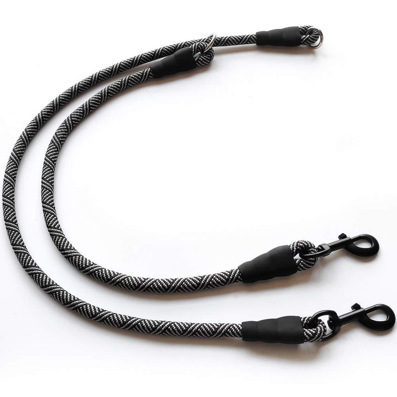 [Australia] - YUCFOREN Double Dog Leash Coupler, Sliding Dual Dog Lead Splitter, No Tangle Walking 2 Dogs, Medium Large Dog Leash Connector Black 