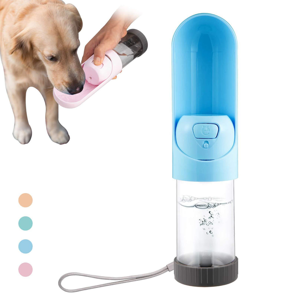 [Australia] - NNNN Portable Dog Water Bottle Bowl - Leak Proof Foldable Puppy Large Water Dispenser with Collapsible Drinking Feeder, Filter and Lock Key for Pet Outdoor Walking Hiking,Running Travel Blue 
