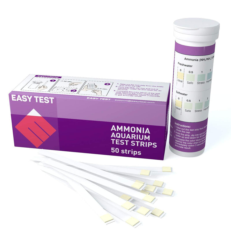 [Australia] - EASYTEST Ammonia Aquarium Test Strips for Freshwater and Saltwater | 50 Count | Accurate and Convenient Monitor Aquarium Water Quality 