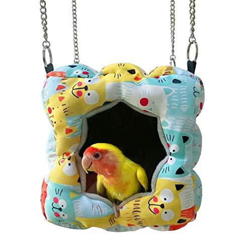 KINTOR Warm Bird Nest Snuggle Tent,Parrot Wintor Habitat Cave Bed for Small Medium Animal Budgies Parakeet Cockatiels Lovebird Guinea Pig Hamster Squirrel Hedgehog Chinchilla Colorful Cat 6.7x6.7x6.7 - PawsPlanet Australia