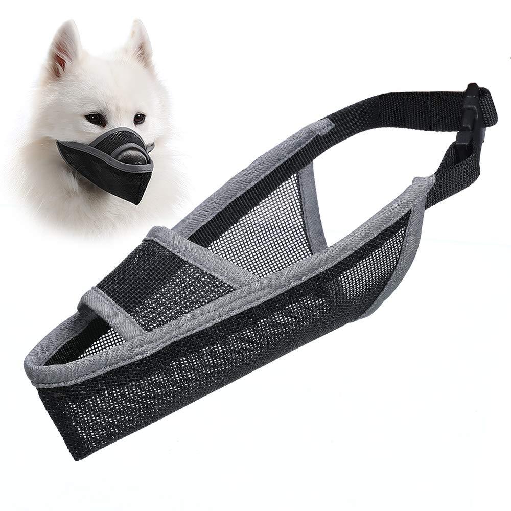 [Australia] - LUCKYPAW Dog Muzzle for Small Medium Large Dogs to Stop Barking Biting and Chewing, Air Mesh Breathable and Comfortable Fit XS Grey 