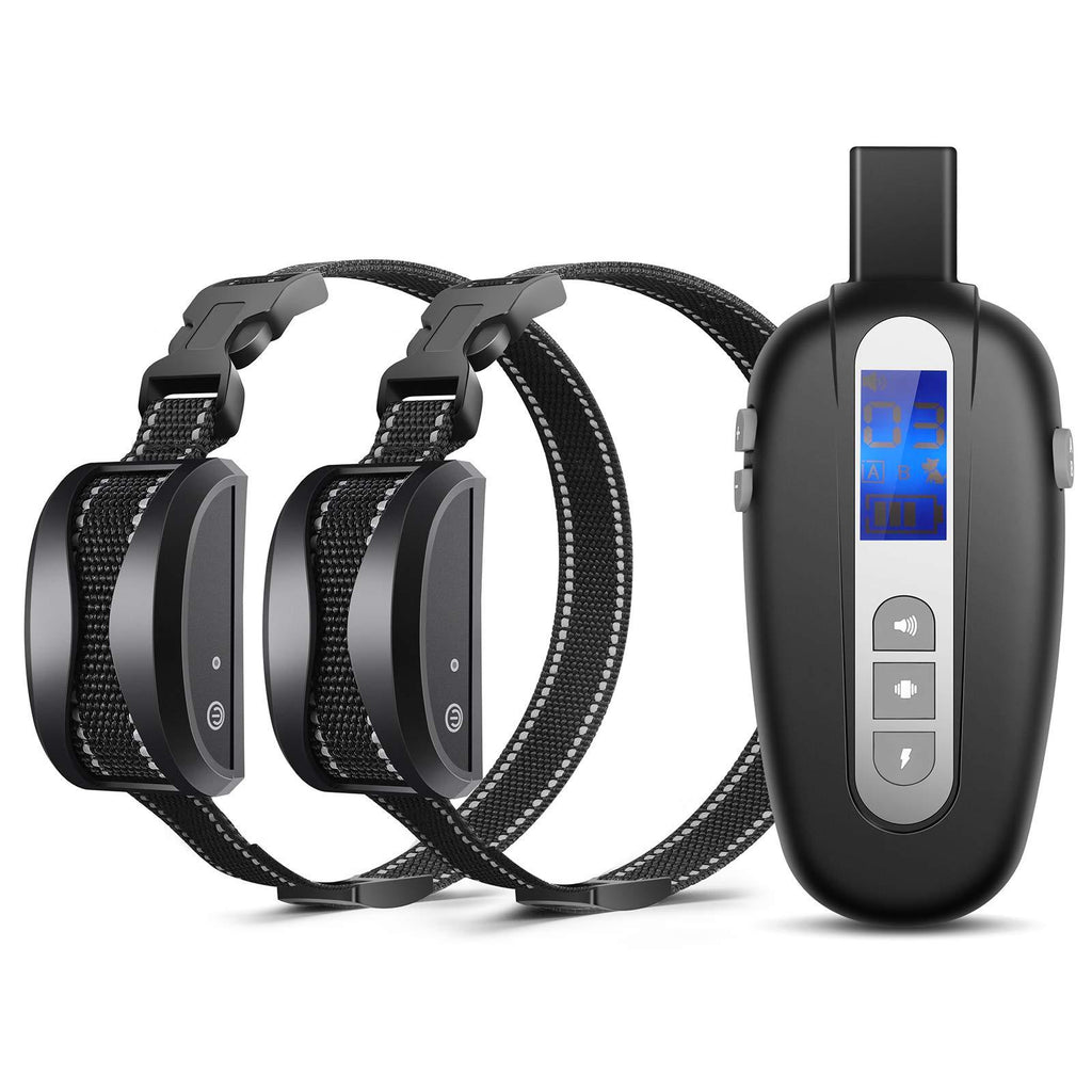 [Australia] - PETDIARY Dog Training Collar, Shock Collar for Dogs with Remote Range Up to 2000ft, Rechargeable and Vibration, Beep, and Shock Modes for Small and Medium Large Dogs, Belt-Clip A-with 2 receivers 