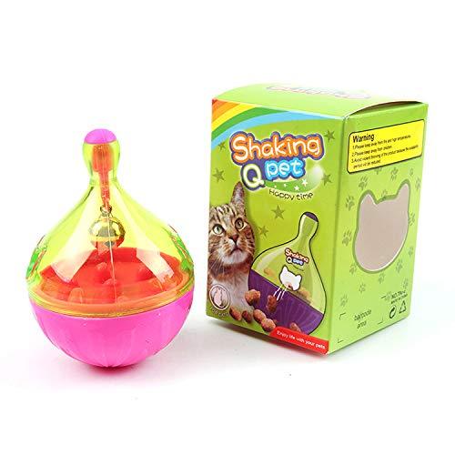 [Australia] - Q Pet House Cat Toys -Interactive Food Dispenser Treat Ball Shape Slow Feeder for cat and Dog: Tumbler Roly-Poly Pet IQ Training Toy for Kitten and Puppy pink 