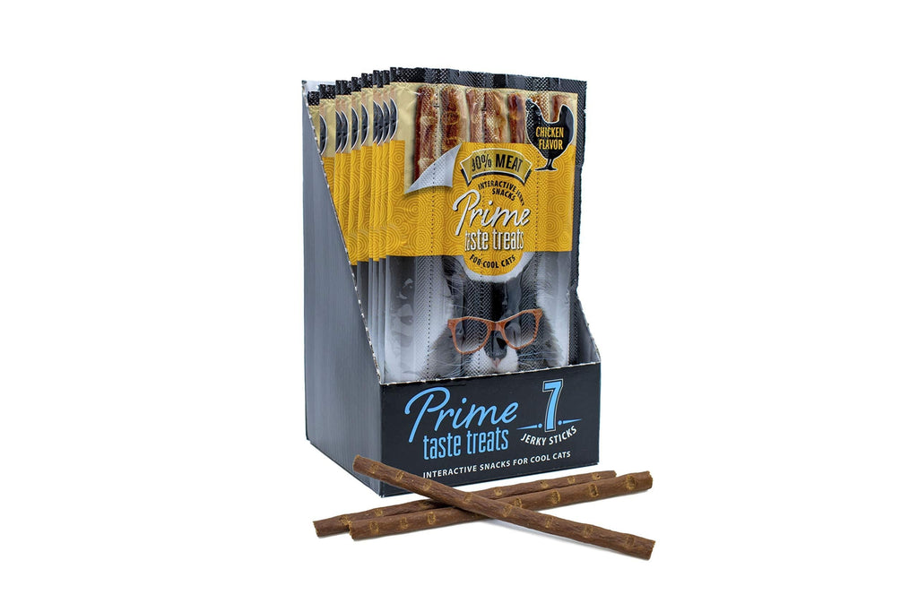 [Australia] - Cat Prime Taste Jerky - Cat Treats - Delicious Soft Cat Snack - 90% Meat - Irresistible Flavors - Special Box with 70 Sticks Chicken 