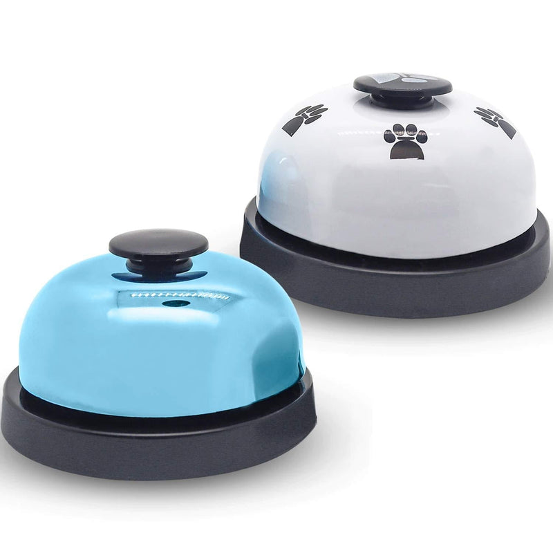 [Australia] - Aoche Pet Training Bells for Dog Cat, 2 Pack Pet Potty Training Bells for Pet Toilet Training and Pet Interactive Toys for Communication（White+Bule black+blue 