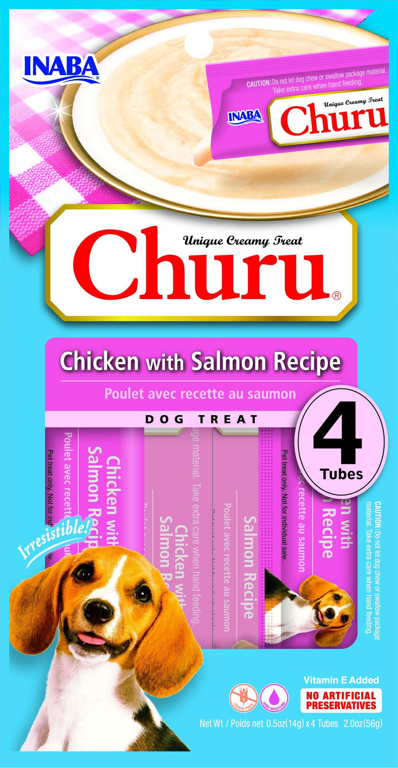 [Australia] - Churu Lickable Treat for Dogs - Chicken with Salmon Recipe 32 Tubes (8 Packs of 4 Tubes) 