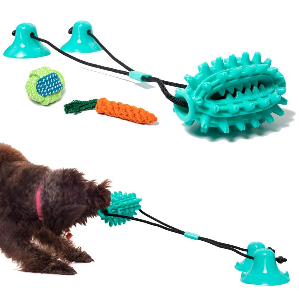 [Australia] - Sofier Multifunctional Suction Cup Dog Toy Detachable Dog Puzzle Toys for Large Dogs Interactive Dog Toy with Extra Dog Rope Toys for Dog Teeth Cleaning Tug Toy for Dogs (Cactus Molar Ball) 