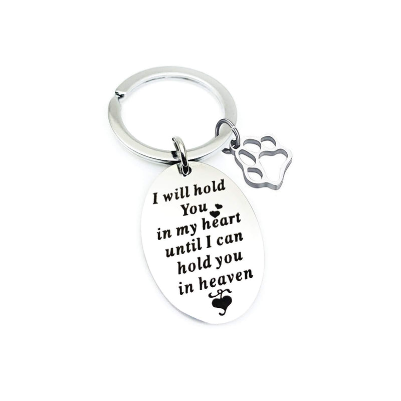 [Australia] - Pet Loss Sympathy Memorial Gift, I Will Hold You in My Heart Until I Can Hold You in Heaven Keychain for Loss of Pet Dog Cats Memorial Sympathy Keepsake Gifts for Women Men 
