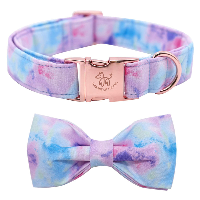 [Australia] - Elegant little tail Dog Collar with Bow, Soft&Comfy Bowtie Dog Collar, Adjustable Pet Gift Collars for Small Medium Large Dogs XS Colorful 