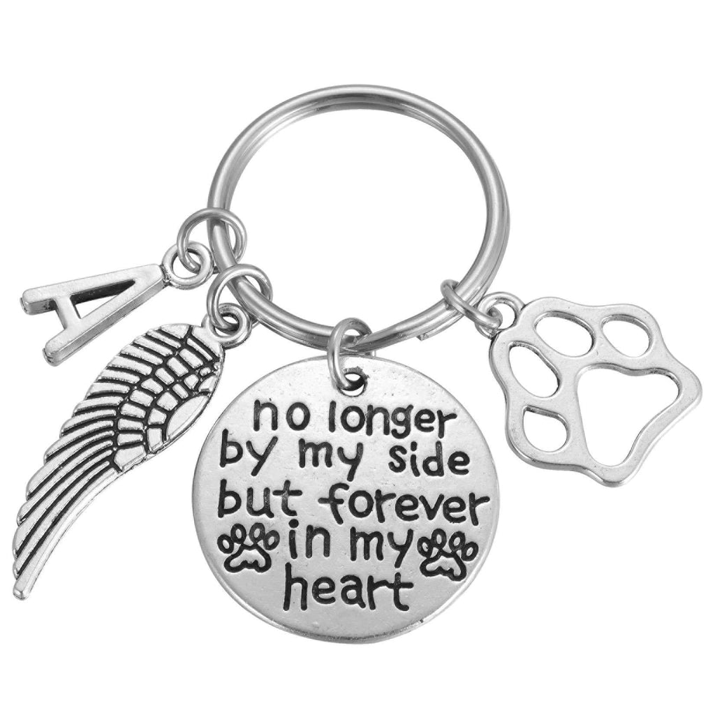 Dog and Cat Memorial Keychain Initial Paw Prints Sympathy Keyring for Pet Loss Remembrance Gift for a Grieving Pet Owner Little Keepsake for Doggy Puppy Kitty - PawsPlanet Australia