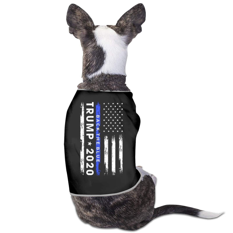 [Australia] - MOEEZE Pro Trump 2020 Back The Blue Thin Blue Line American Flag Police Support Dog Cat Pet Shirts Cold Weather Dog Vest Clothes Pet Accessories Small 