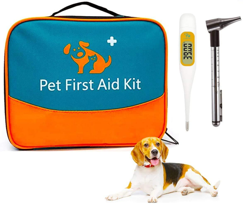 ONE-MI Dog First Aid Kit with Thermometer and Self Adhering Bandage for Camping, Cycling, Car, Backpacking or Home Care, Treat cuts and Scrapes - PawsPlanet Australia