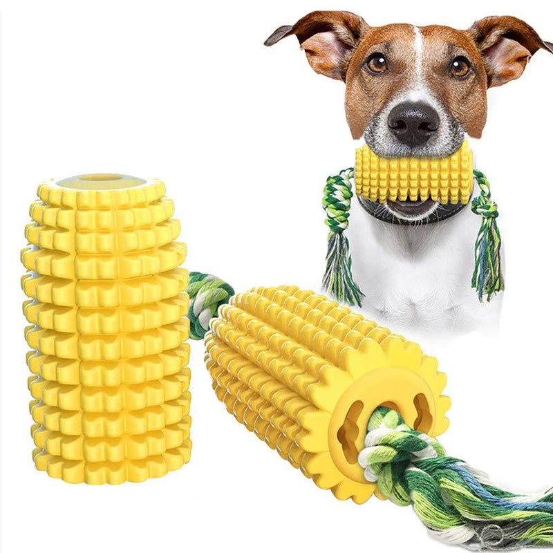 [Australia] - KTT Dog Chew Toys,Safe & Long Lasting Corn Chewable Sticks with Cotton Rope Knot Toy - Tough Alternative Chewing Sticks for Dogs 