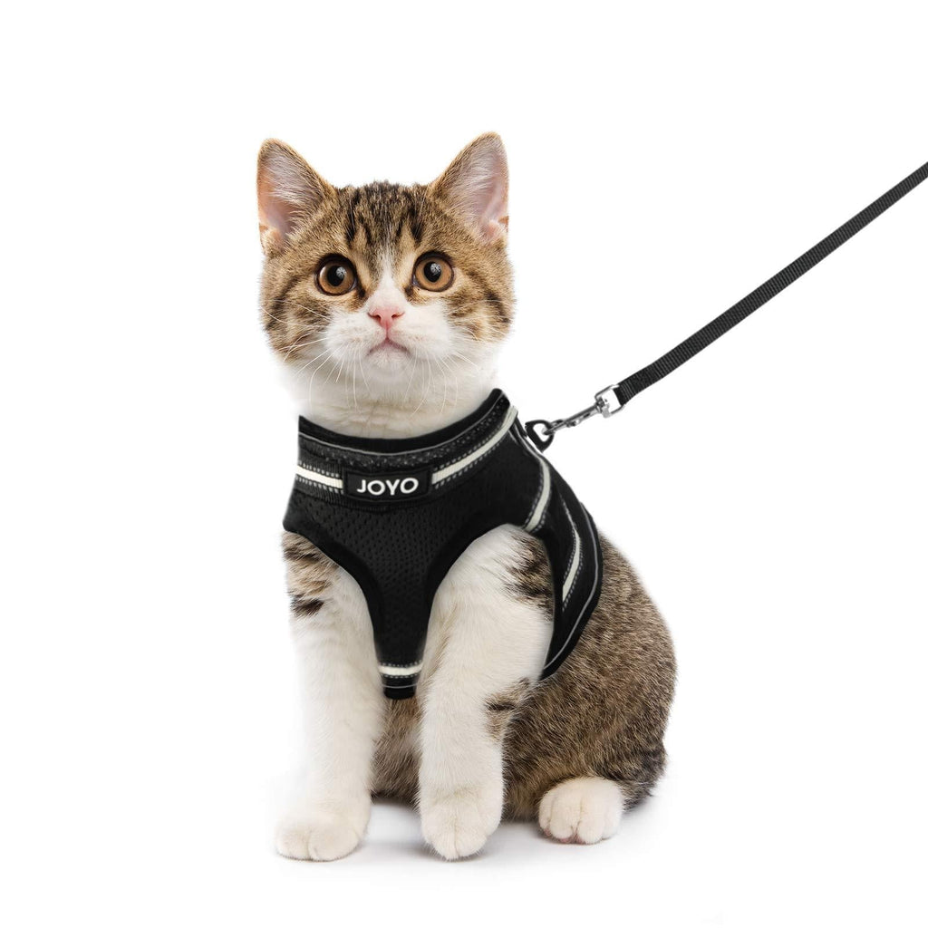 [Australia] - JOYO Escape Proof Cat Harness with Leash, Adjustable Step-in Plush Cat Walking Jackets, Soft Mesh Cat Vest with Breathable Mesh - Perfect on The Go Mesh Harness for Indoor and Outdoor Use Small 