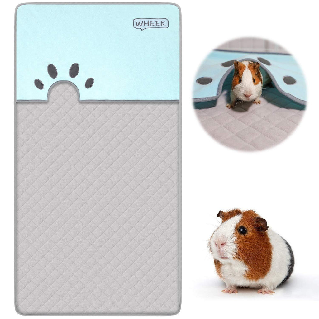 Guinea Pig Fleece Cage Liners, Guinea Pig Blanket Bedding with Burrowing Pocket Sleeve, Upgraded Waterproof Bottom Mat Super Absorbent Anti Slip Pad 4 Layers, Soft & Dust Free for Small Animals Rabbit Blue - PawsPlanet Australia